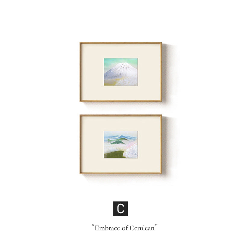 "Japanese Zen Landscape Wall Art Diptych, Wabi-Sabi Pine Forest Canvas Print for Living Room, Bedroom Nature Mural, Asian Minimalist Scroll, Double Panel Botanical Painting for Airbnb bedroom"