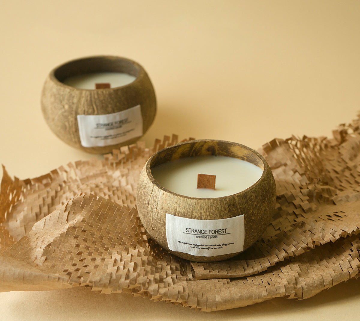 【 $9.99 each - Mix & Match 3-Piece Set】Wholesale Natural Coconut Shell Vanilla Candles Bulk - Custom Aromatherapy Soy Wax Candles, Home Decor Gift, Private Label Shipping