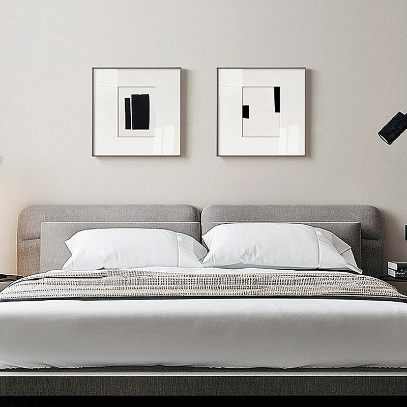 "Melancholy" Modern Minimalist Living Room Wall Art, Black White Gray Abstract Painting, Bedroom Office Commercial Gallery Wall Set