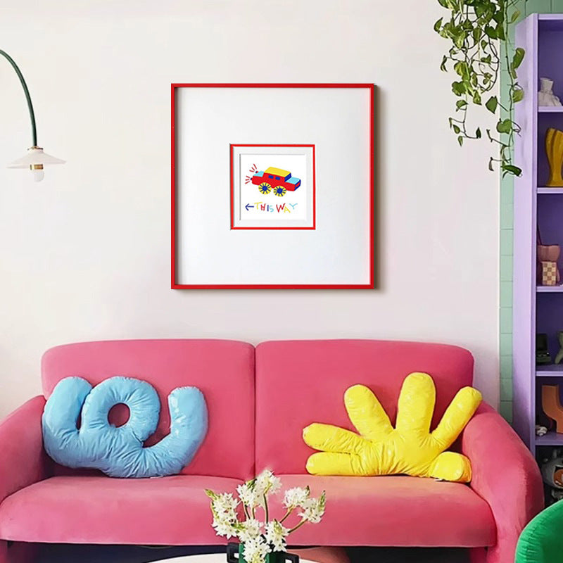 Dopamine Cartoon Doodle Kids Room Wall Art - Minimalist Abstract Nursery Decor, Playful Teen Bedroom , Unique Wall Art for Living Room Dining Wall Hanging