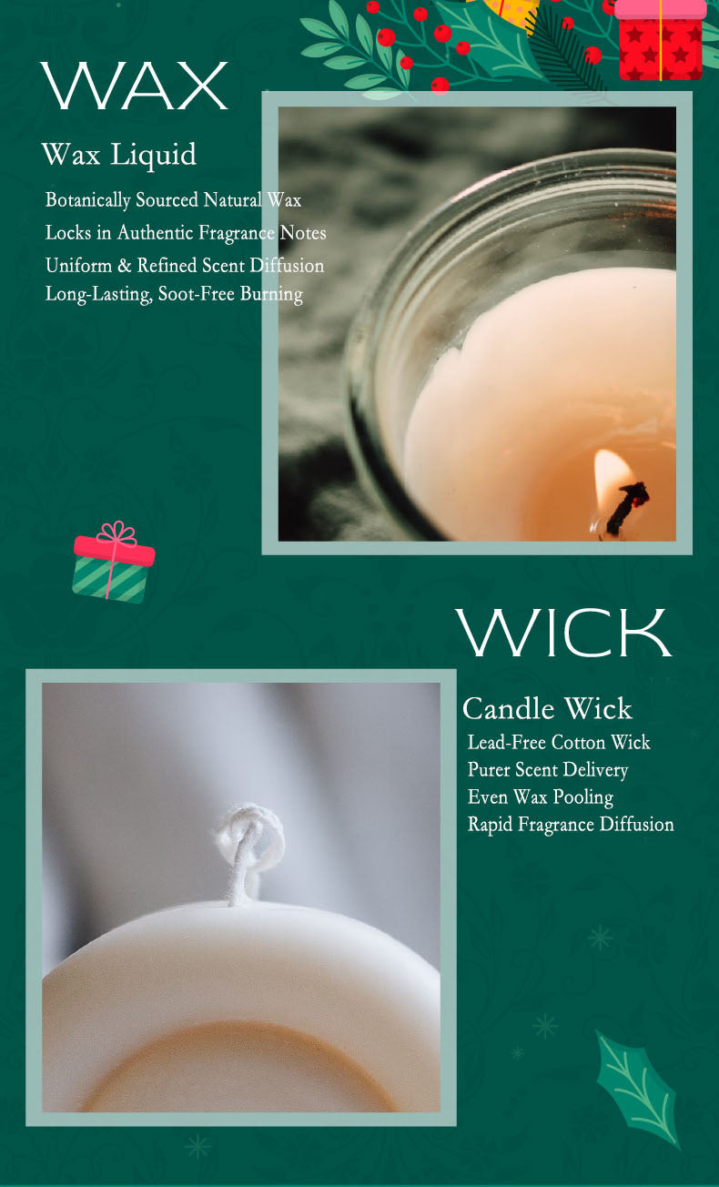 Holiday Scented Candles Collection — Smokeless Plant-Based Wax Aromatherapy for Christmas, New Year, Weddings & Valentine’s Day, DIY Craft Gift Set, Party Favors, Eco-Friendly Christmas Decorations