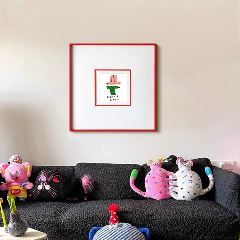 Dopamine Cartoon Doodle Kids Room Wall Art - Minimalist Abstract Nursery Decor, Playful Teen Bedroom , Unique Wall Art for Living Room Dining Wall Hanging