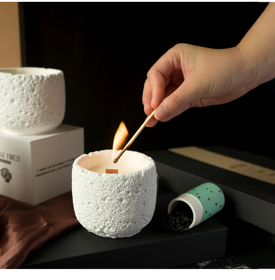 Eco-Friendly Plaster Cup Scented Candle - Natural Soy Wax Aromatherapy Gifts, Flameless Smokeless Home Decor, Luxury Wedding Favors & Photo Props