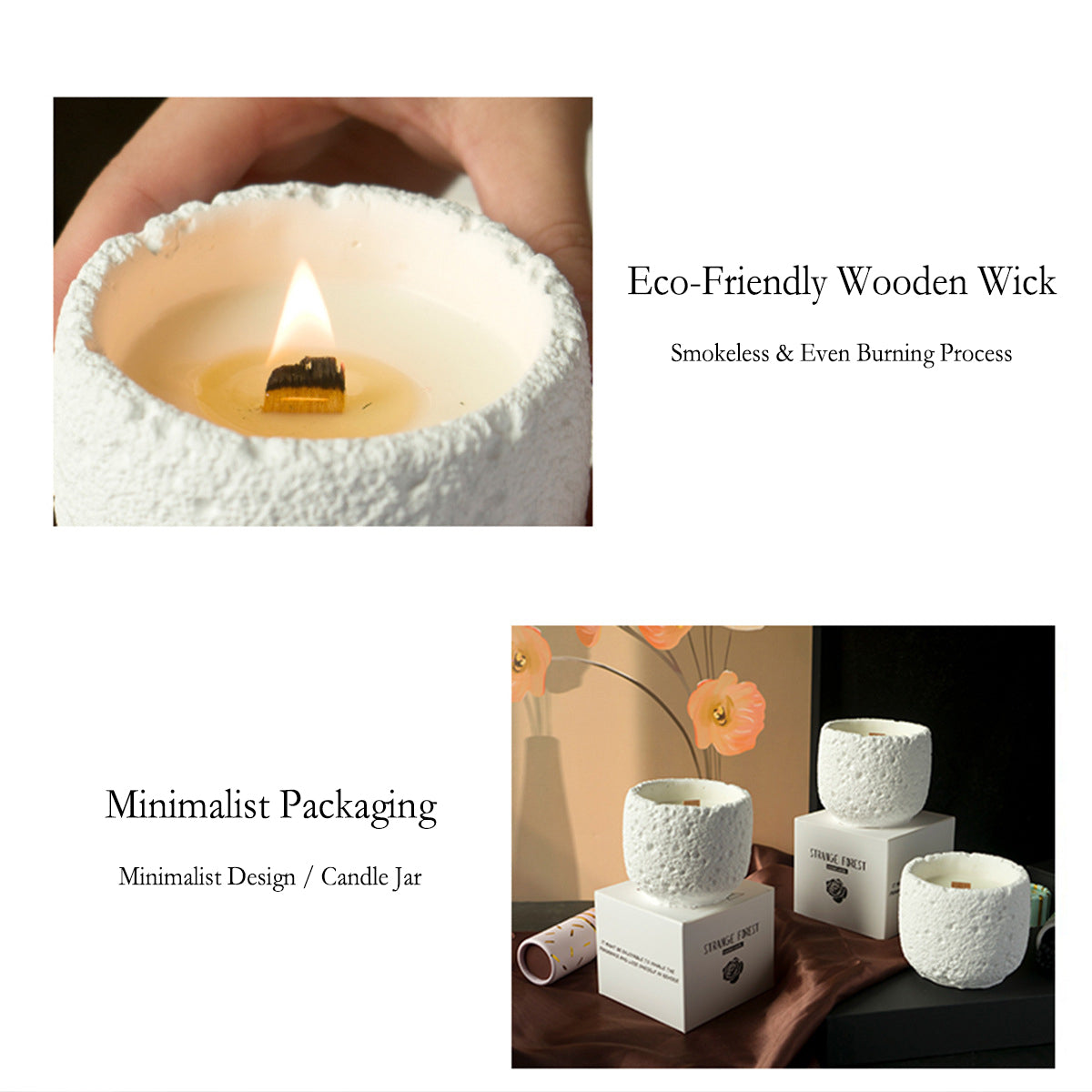 Eco-Friendly Plaster Cup Scented Candle - Natural Soy Wax Aromatherapy Gifts, Flameless Smokeless Home Decor, Luxury Wedding Favors & Photo Props