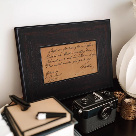 "Goethe's Blessing" French Vintage Portrait Art Print with Solid Wood Frame - Mid-Century Modern Living Room Wall Art, Bohemian Gallery Wall Decor, Bedroom Hanging Canvas Painting