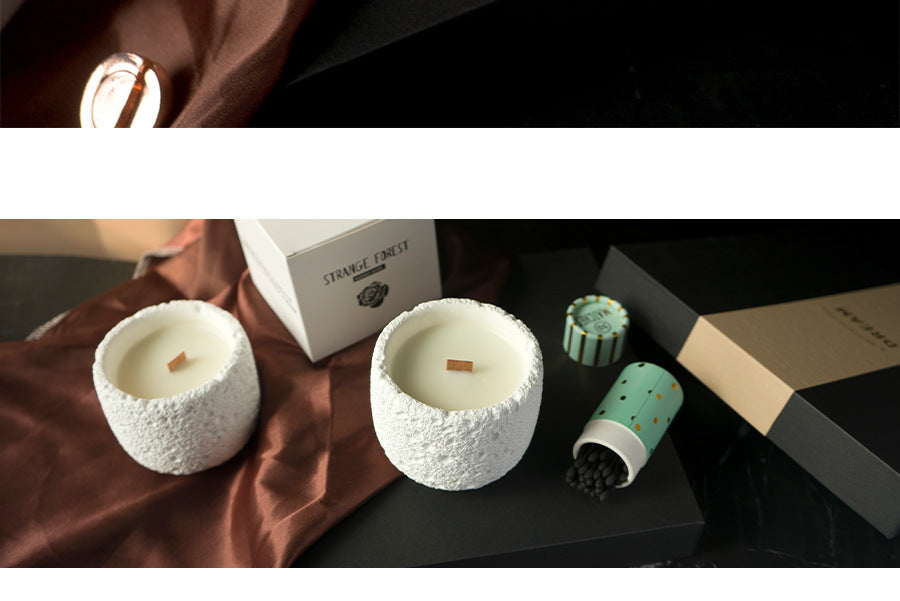 Eco-Friendly Plaster Cup Scented Candle - Natural Soy Wax Aromatherapy Gifts, Flameless Smokeless Home Decor, Luxury Wedding Favors & Photo Props