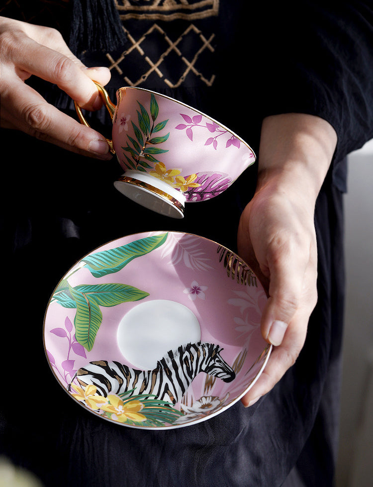 Couple Coffee Mug Set, Fine Bone China - European Mild Luxury, Elegant English Afternoon Tea Cups, Premium Ceramic, Gift Box for Anniversary/Wedding