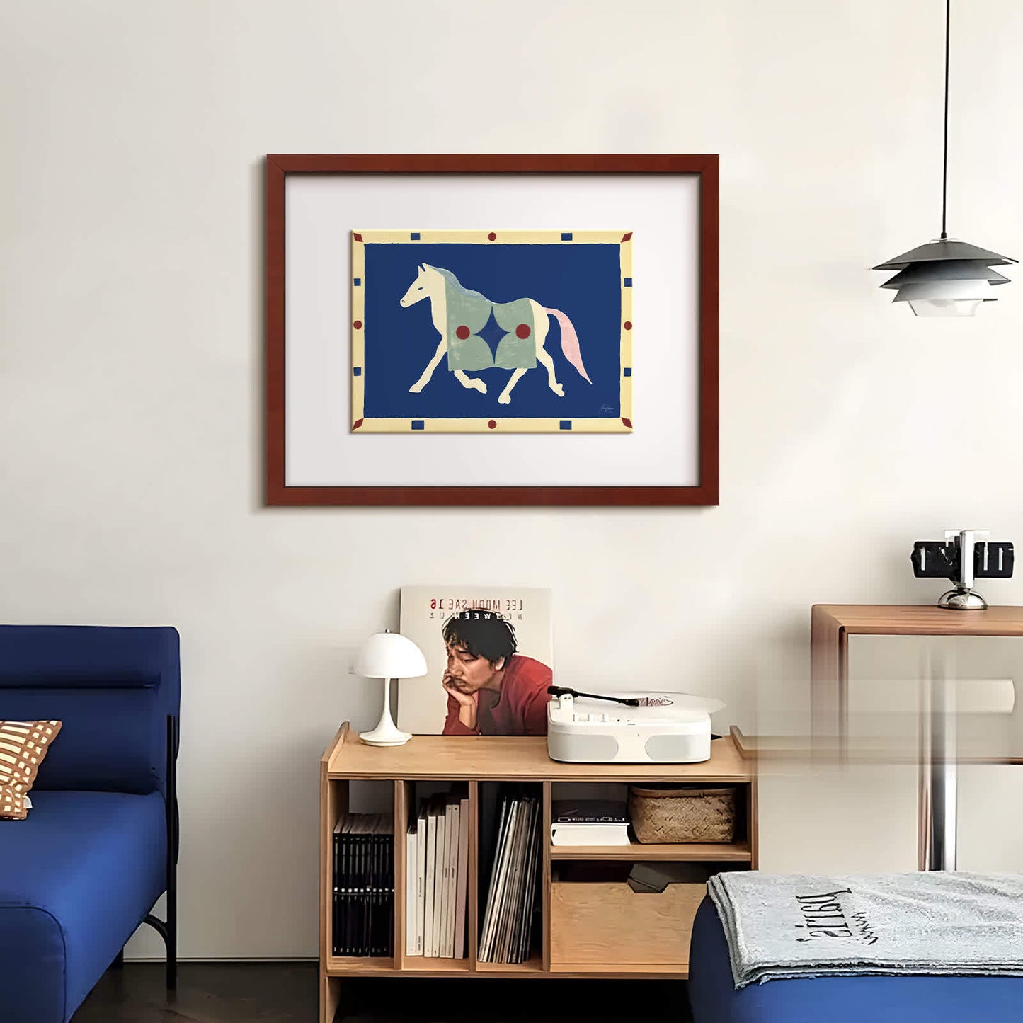 Silk Textile Art Wall Hanging "Bonny's Blanket", Mid-Century Modern Abstract Geometric Print, Bauhaus Style Entryway Decor, Bohemian Minimalist Dining Room Sideboard Tapestry, Luxury Textured Kitchen Painting