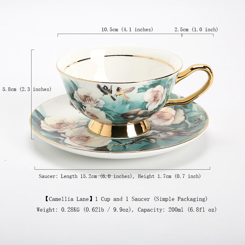 "Luxury Ceramic Afternoon Tea Set with Candle Warmer - English High Tea & French Style, Fruit Infuser Teapot, Floral Teacups, Elegant Tea Service for Home Ambiance & Gift-Giving"