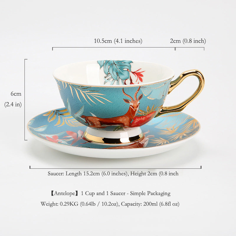 Couple Coffee Mug Set, Fine Bone China - European Mild Luxury, Elegant English Afternoon Tea Cups, Premium Ceramic, Gift Box for Anniversary/Wedding