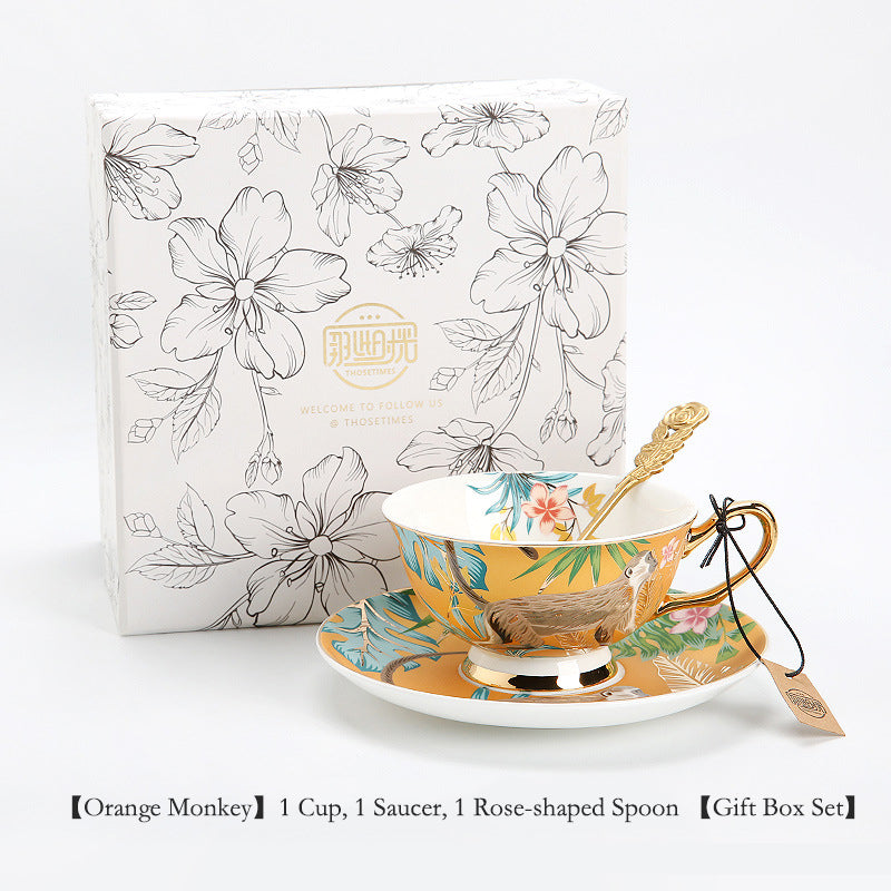 Couple Coffee Mug Set, Fine Bone China - European Mild Luxury, Elegant English Afternoon Tea Cups, Premium Ceramic, Gift Box for Anniversary/Wedding