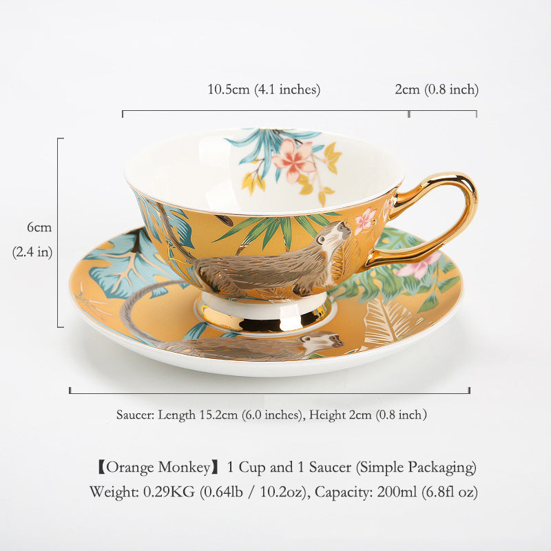 Couple Coffee Mug Set, Fine Bone China - European Mild Luxury, Elegant English Afternoon Tea Cups, Premium Ceramic, Gift Box for Anniversary/Wedding