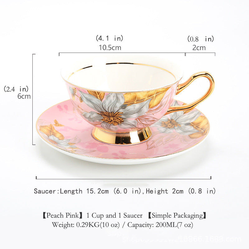 Luxury Ceramic Couple Mugs | Elegant Bone China Tea Cup and Saucer Set with Gold Wire Pattern, Romantic English Afternoon Tea Gift for Couples