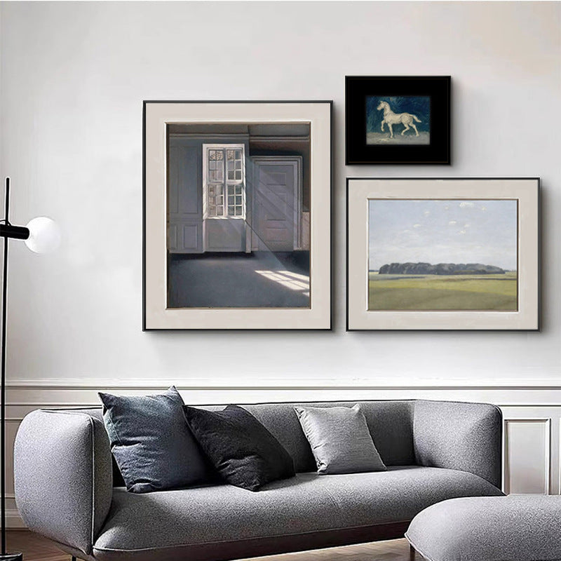 Daydream Traveler Modern Abstract Figure Composition Decor Painting, Living Room Sofa Background Wall Art, French Mid-Century Style Decorative Painting