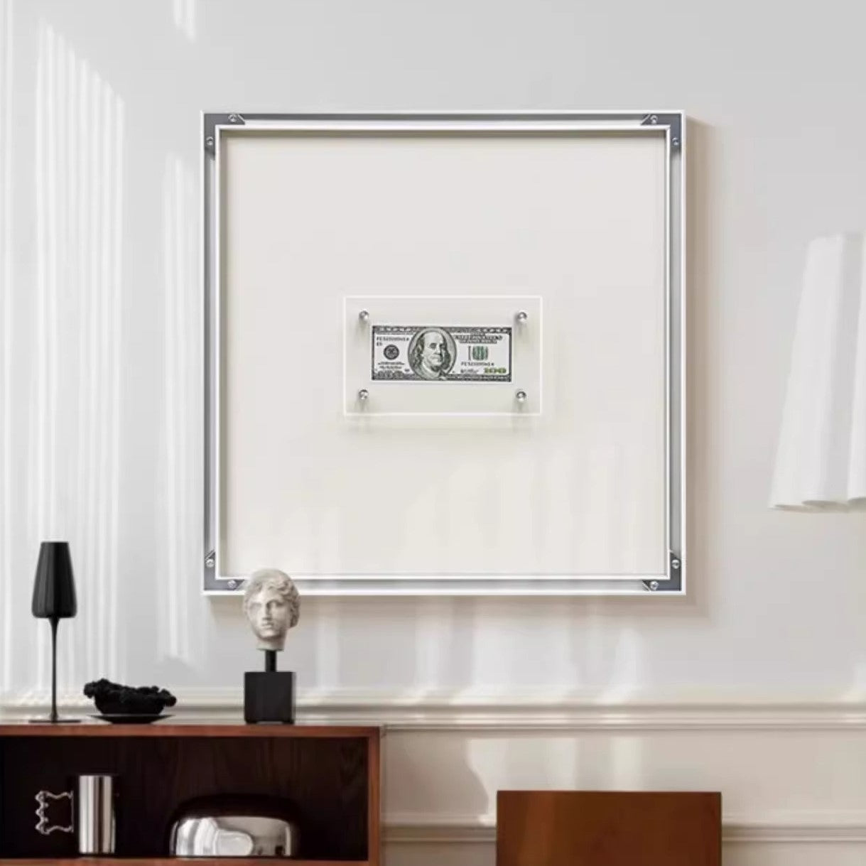 Mid-Century Modern Wall Art for Living Room, Textured Gold Abstract Painting, Minimalist Canvas Art for Dining Room, Unique 3D Sculptural Decor