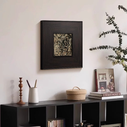 Solid Wood Frame Luxury 3D Faux Fur Mid-Century Modern Wall Art | Textured Abstract Canvas Print for Living Room & Bedroom | Vintage Boho Chic Abstract Painting for Exclusive Home Décor