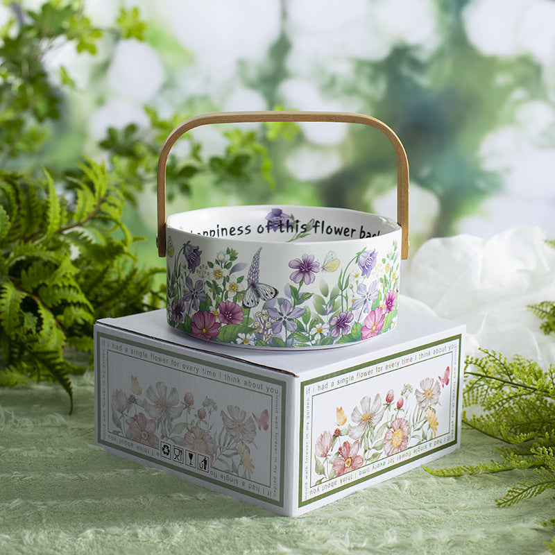 Garden Fruit Basket Ceramic Drinkware Set - Premium Porcelain Cold Water Kettle, Coffee Mug & Cup Saucer, Rustic Modern Farmhouse Style, Microwave & Dishwasher Safe, Ideal for Daily Use & Housewarming Gift