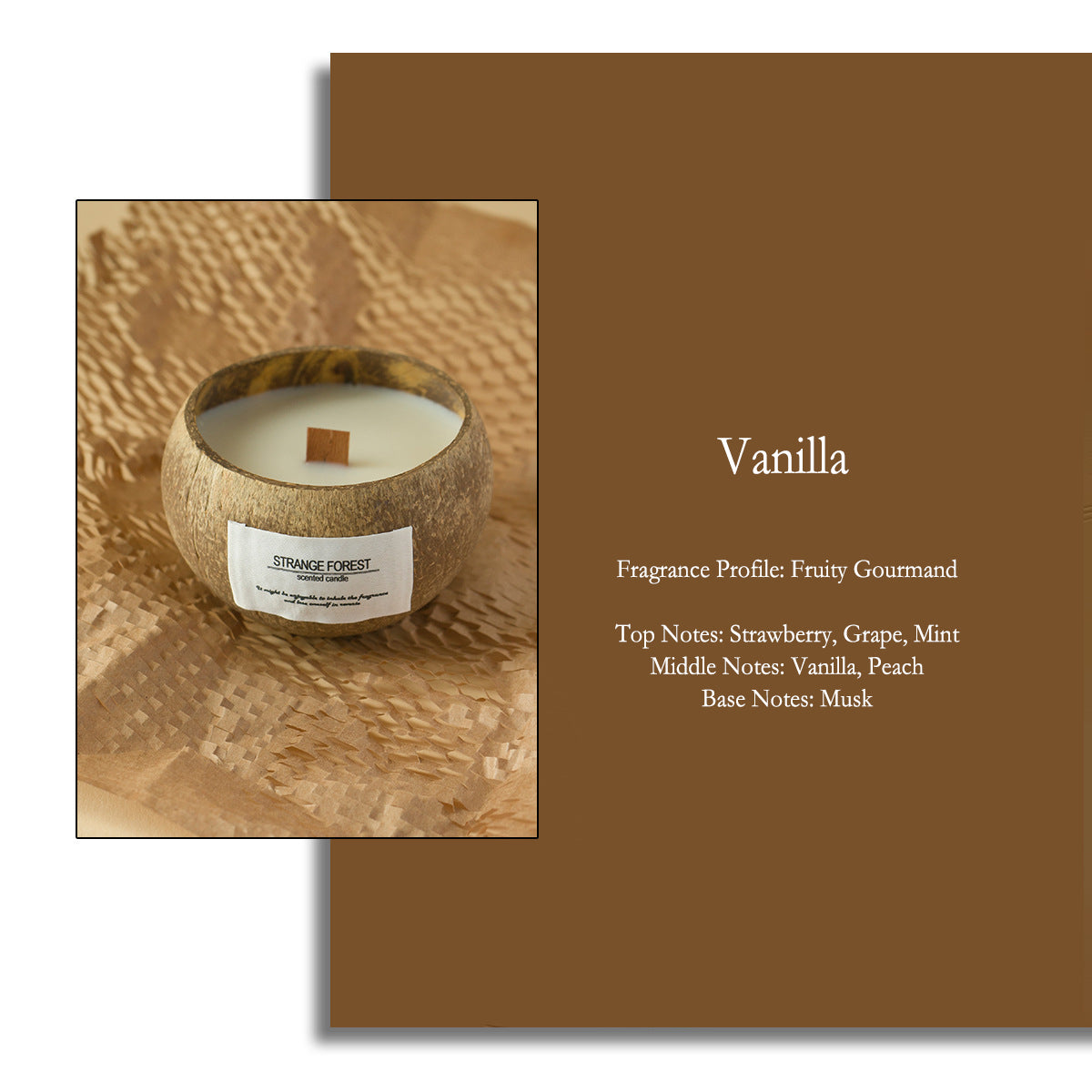 【 $9.99 each - Mix & Match 3-Piece Set】Wholesale Natural Coconut Shell Vanilla Candles Bulk - Custom Aromatherapy Soy Wax Candles, Home Decor Gift, Private Label Shipping