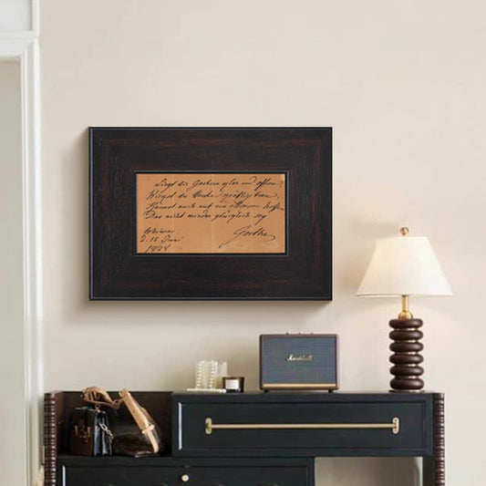 "Goethe's Blessing" French Vintage Portrait Art Print with Solid Wood Frame - Mid-Century Modern Living Room Wall Art, Bohemian Gallery Wall Decor, Bedroom Hanging Canvas Painting