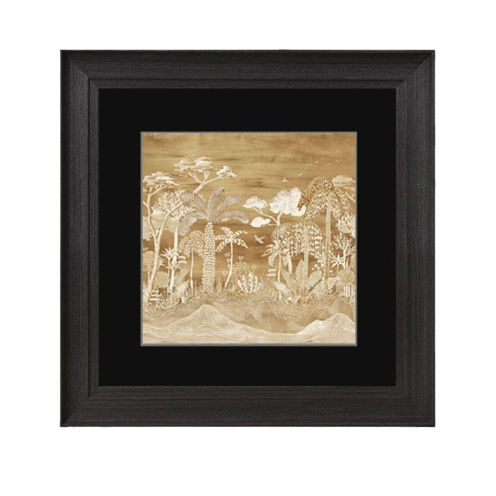 French Modern Mid-Century Medieval Core Forest Canvas Painting, Textured Gallery Wall Art for Living Room, Quiet Luxury Landscape Painting, Abstract Woods Depth Wall Hanging for Sofa Backdrop