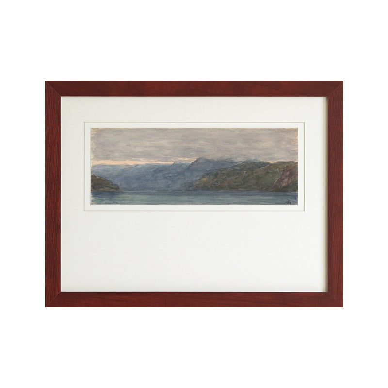 Solid Wood Frame "Lakeside Dusk" | French Mid-Century Old Money Style Decorative Painting | Niche Landscape Art | Living Room Wall Hanging | Retro Sideboard Bedroom Modern Wall Art