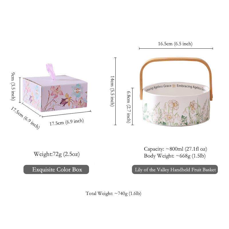 Garden Fruit Basket Ceramic Drinkware Set - Premium Porcelain Cold Water Kettle, Coffee Mug & Cup Saucer, Rustic Modern Farmhouse Style, Microwave & Dishwasher Safe, Ideal for Daily Use & Housewarming Gift