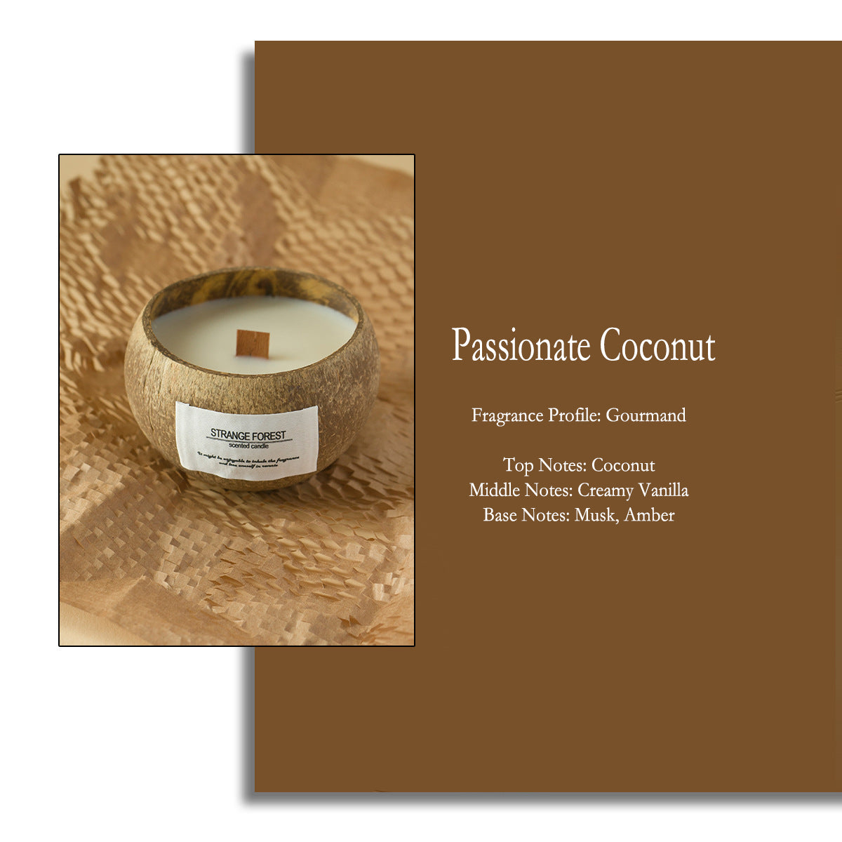 【 $9.99 each - Mix & Match 3-Piece Set】Wholesale Natural Coconut Shell Vanilla Candles Bulk - Custom Aromatherapy Soy Wax Candles, Home Decor Gift, Private Label Shipping