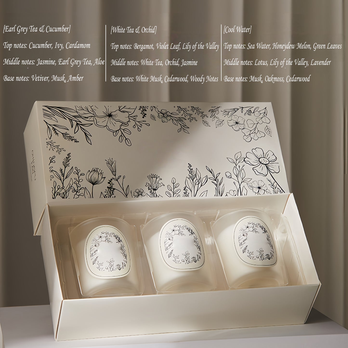 3-Piece Matte Glass Aromatherapy Candle Set - Perfect for Christmas, Business Gifting & Birthday Presents, Made with Natural Soy Wax, Delivers Relaxing & Calming Effects via Aromatherapy