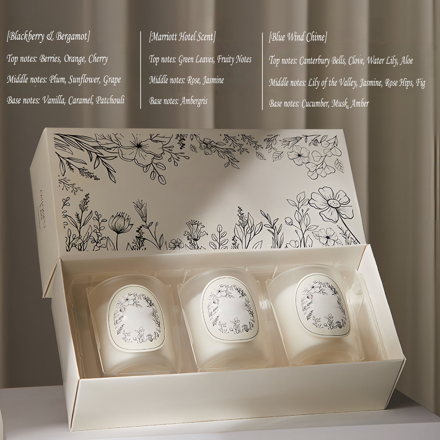 3-Piece Matte Glass Aromatherapy Candle Set - Perfect for Christmas, Business Gifting & Birthday Presents, Made with Natural Soy Wax, Delivers Relaxing & Calming Effects via Aromatherapy