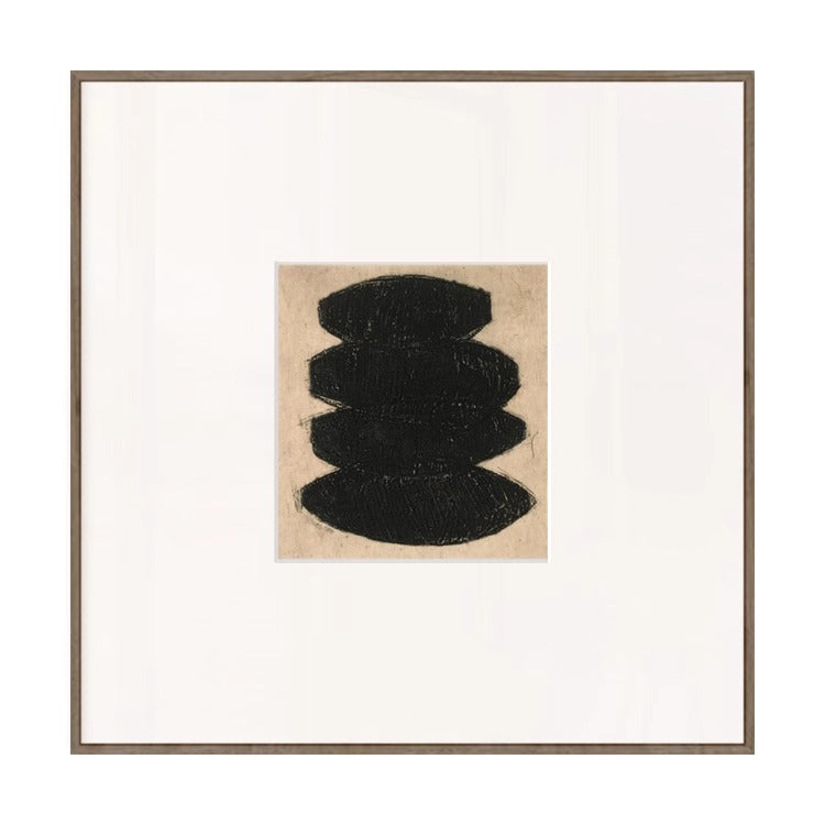 Wabi-Sabi Mid-Century Modern Abstract Wall Art - Japanese Inspired Wall Art for Living Room, Scandinavian Minimalist Painting for Bedroom, Curated Gallery Ready Hanging