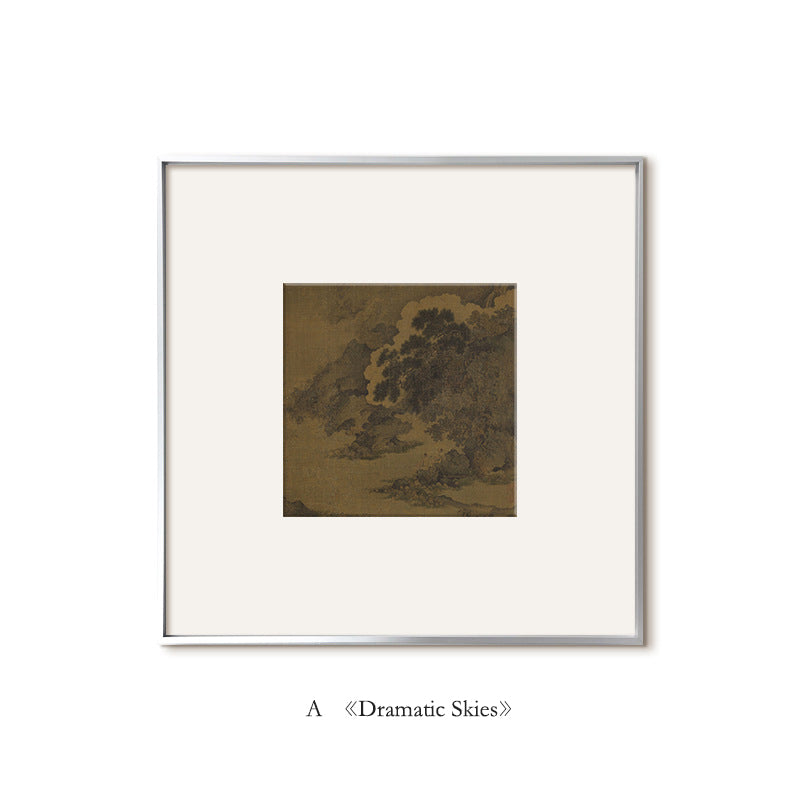 Song Dynasty Style Sparrow Art Print - Asian Zen Entryway Decor, Natural Wood Framed Wall Art for Living Room & Study, Chinese Minimalist Housewarming Gift