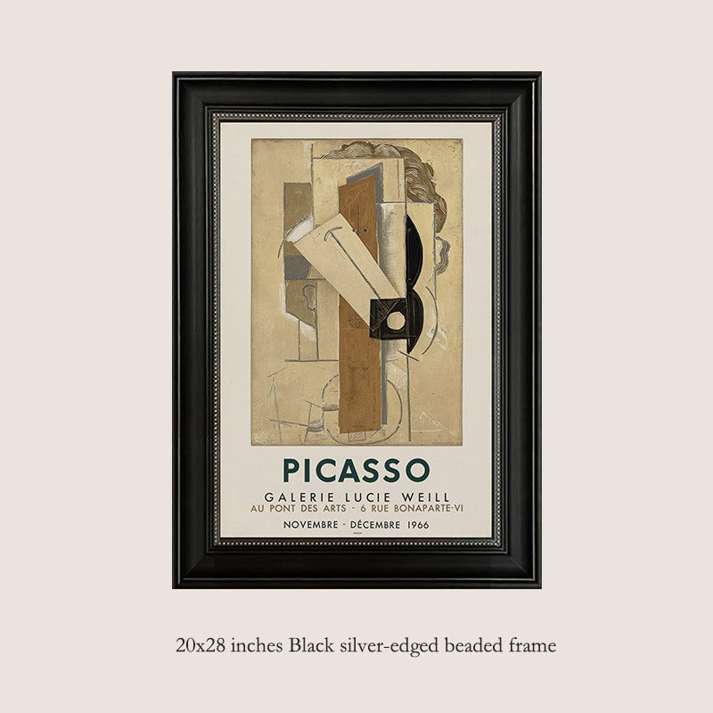 Solid Wood Frame Modern Minimalist Abstract Luxury Art Combination Decorative Painting, Mid-Century Modern Style Living Room Sofa Background, Restaurant Fireplace Wall Art