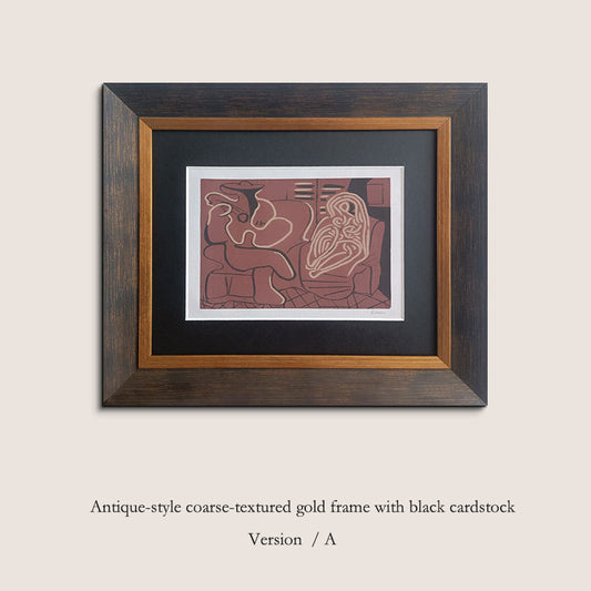 French Modern Picasso Abstract Print, Mid Century Minimalist Wall Art for Living Room, Study Decor, Quiet Luxury Gallery Wall, Vintage Textured Canvas Painting for Hallwa