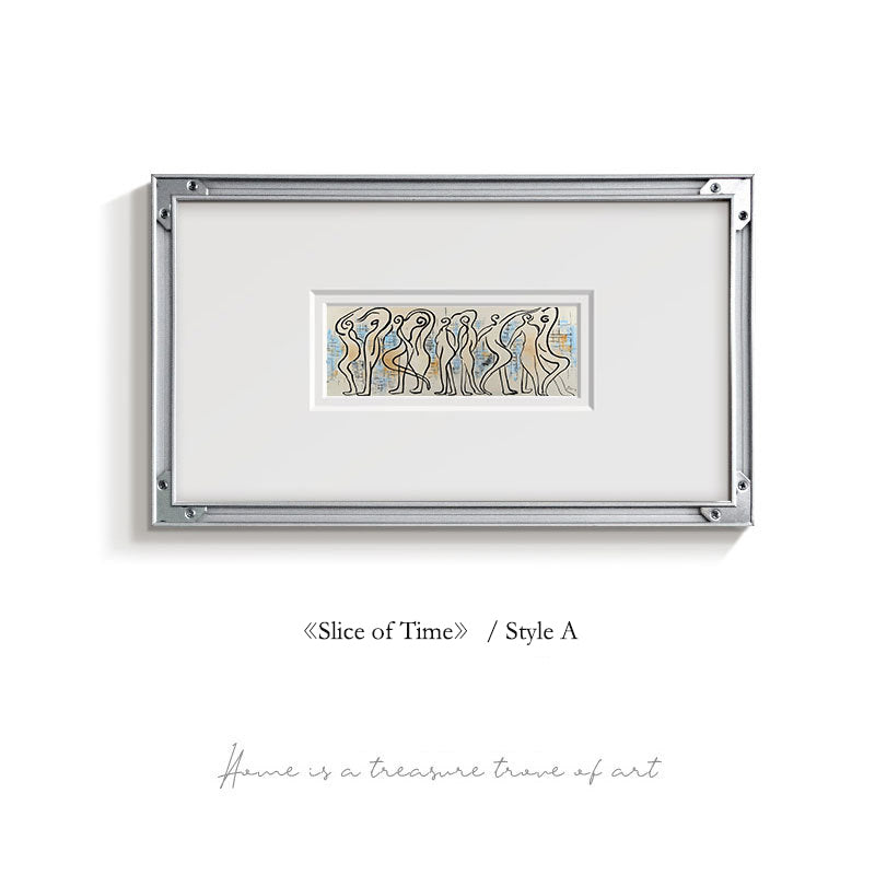 French Elegant Minimalist Wall Art, Silver Aluminum Frame with Double Matting (Reverse Mount)