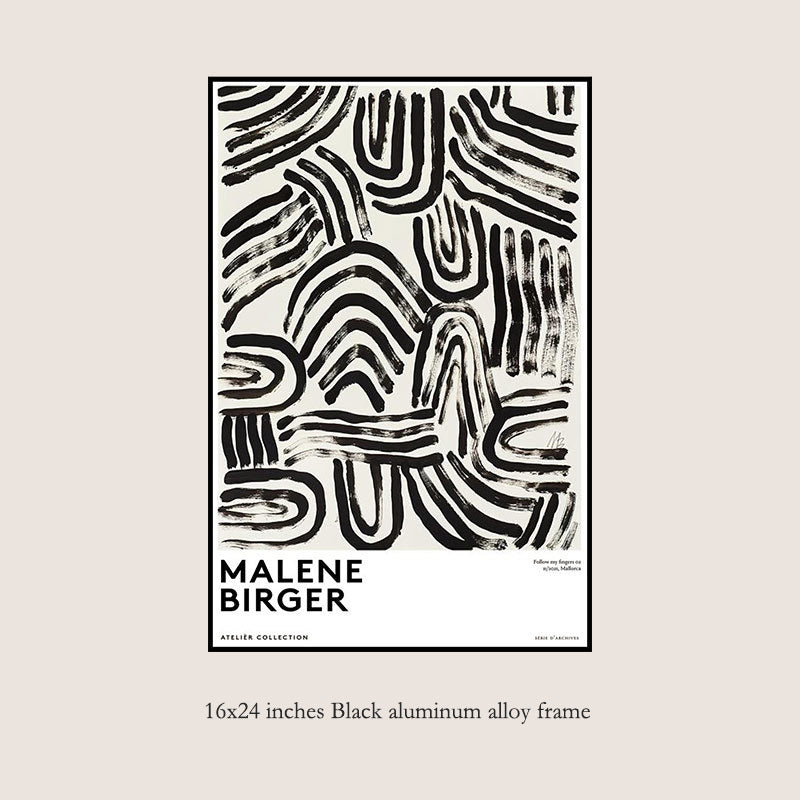 Solid Wood Frame Modern Minimalist Abstract Luxury Art Combination Decorative Painting, Mid-Century Modern Style Living Room Sofa Background, Restaurant Fireplace Wall Art