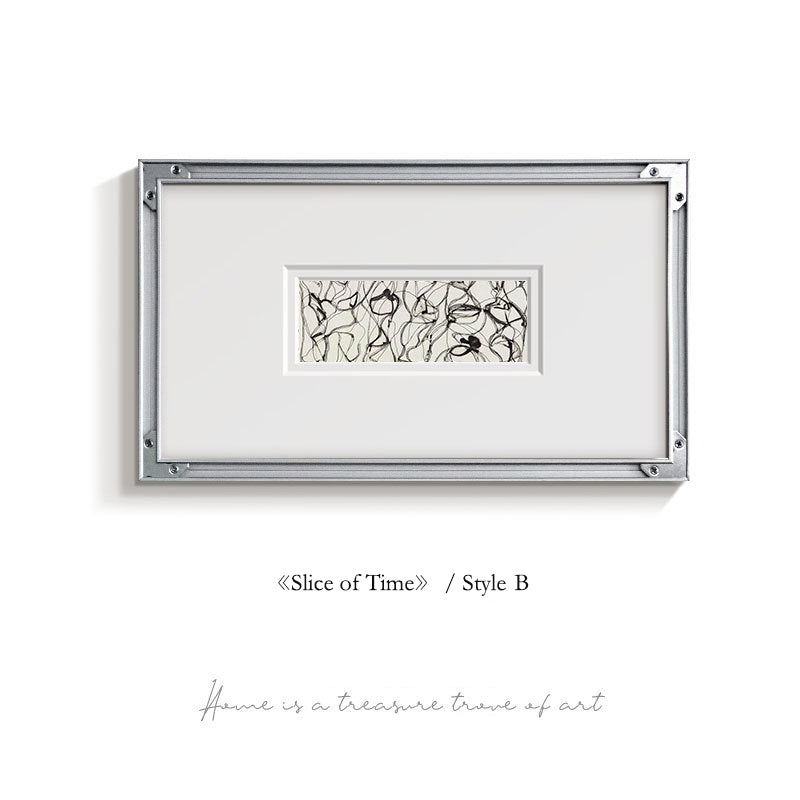 French Elegant Minimalist Wall Art, Silver Aluminum Frame with Double Matting (Reverse Mount)