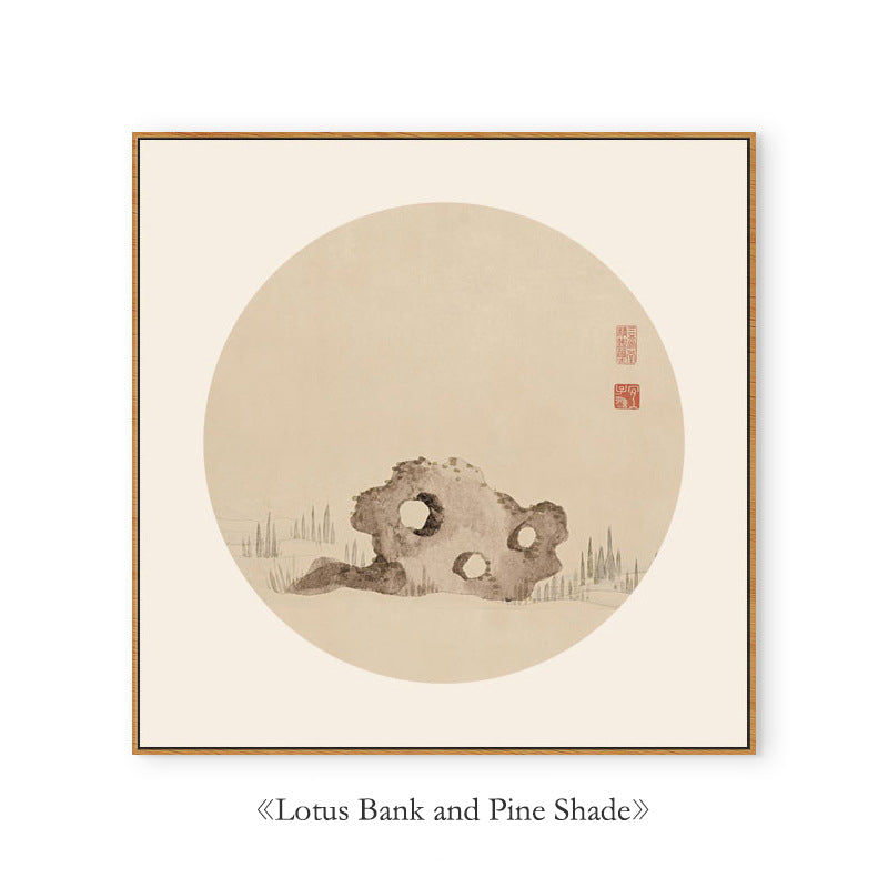 Zen Buddhist Art Hand-Painted Ink Wash Painting - Mindfulness Scripture Calligraphy Wall Art for Entryway, Living Room, Tea Room Decor, Modern Abstract Asian Style Hanging Scroll