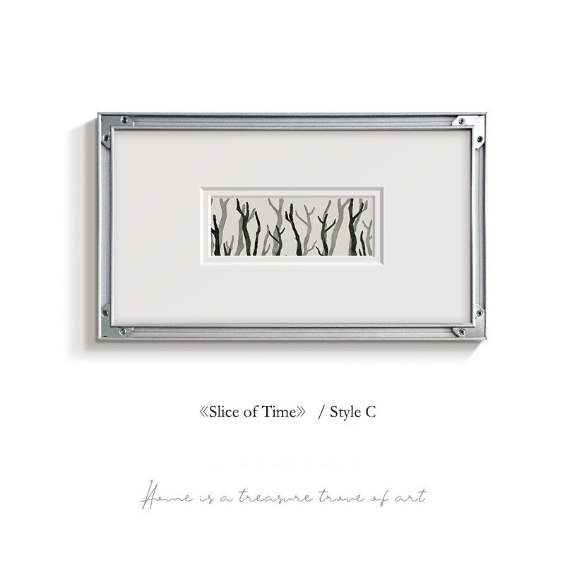 French Elegant Minimalist Wall Art, Silver Aluminum Frame with Double Matting (Reverse Mount)