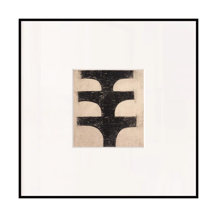 Wabi-Sabi Mid-Century Modern Abstract Wall Art - Japanese Inspired Wall Art for Living Room, Scandinavian Minimalist Painting for Bedroom, Curated Gallery Ready Hanging