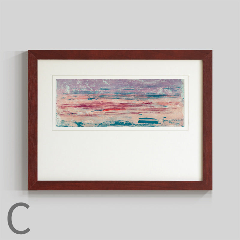 Solid Wood Frame "Lakeside Dusk" | French Mid-Century Old Money Style Decorative Painting | Niche Landscape Art | Living Room Wall Hanging | Retro Sideboard Bedroom Modern Wall Art