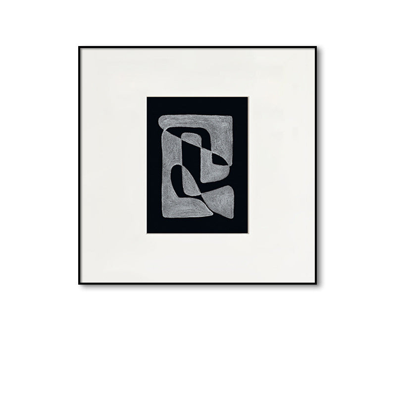 "Melancholy" Modern Minimalist Living Room Wall Art, Black White Gray Abstract Painting, Bedroom Office Commercial Gallery Wall Set