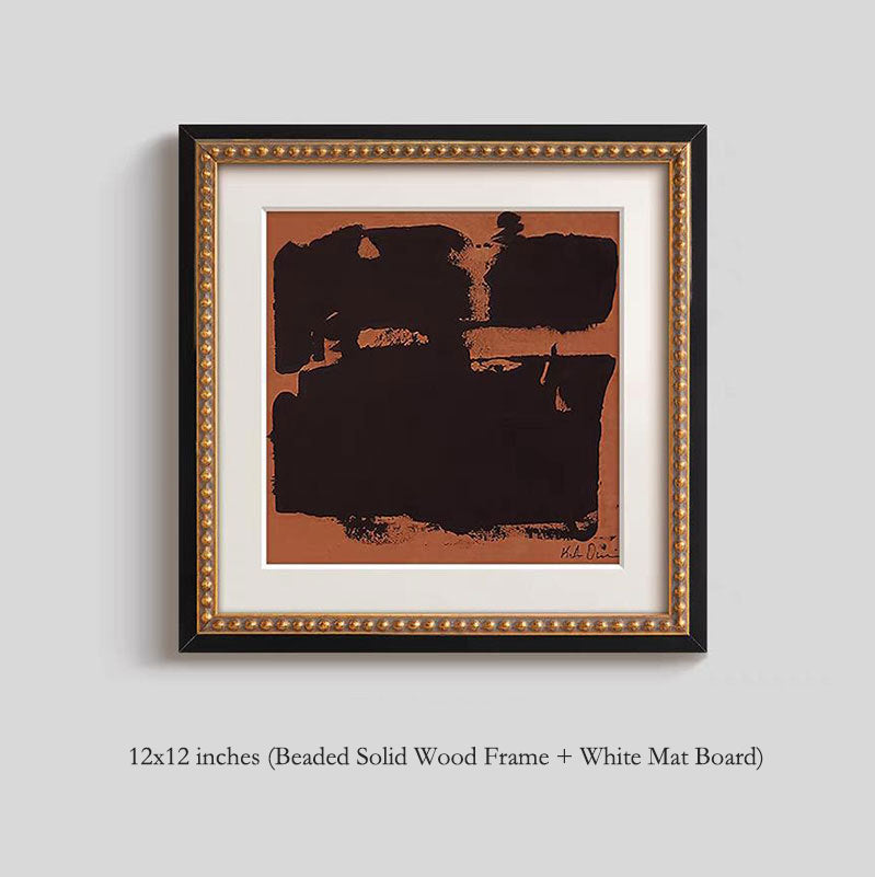 Premium Solid Wood Picture Frame - High-End French Vintage Old Money Style Living Room Accent Wall Art, Nordic Mid-Century Abstract Painting Set