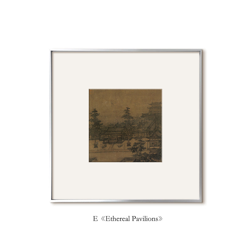 Song Dynasty Style Sparrow Art Print - Asian Zen Entryway Decor, Natural Wood Framed Wall Art for Living Room & Study, Chinese Minimalist Housewarming Gift