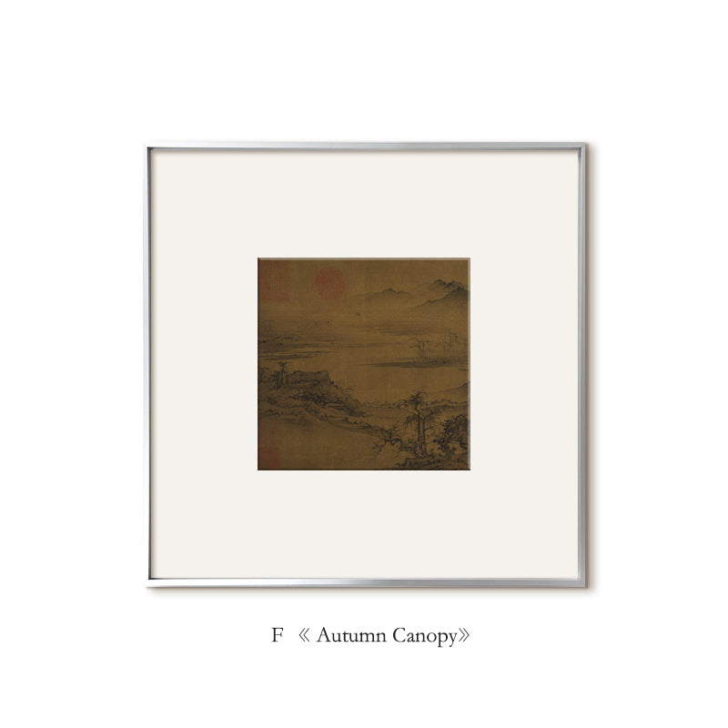 Song Dynasty Style Sparrow Art Print - Asian Zen Entryway Decor, Natural Wood Framed Wall Art for Living Room & Study, Chinese Minimalist Housewarming Gift