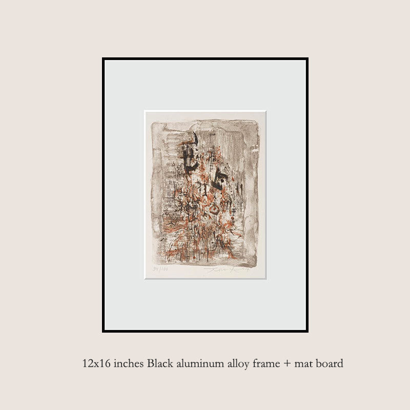 Solid Wood Frame Modern Minimalist Abstract Luxury Art Combination Decorative Painting, Mid-Century Modern Style Living Room Sofa Background, Restaurant Fireplace Wall Art