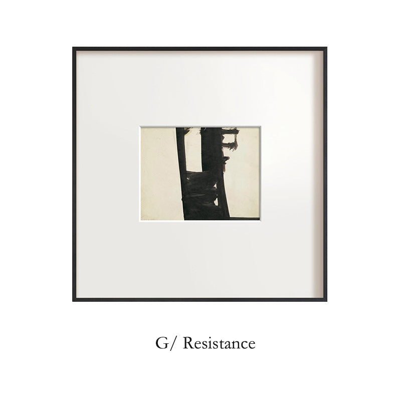 Scandinavian Minimalist Abstract Wall Art - Wabi-Sabi Black and White Brushstroke Painting, Nordic Line Art for Dining Room & Living Room, Zen Inspired Oriental Canvas, Curated Gallery Ready Fine Art Print