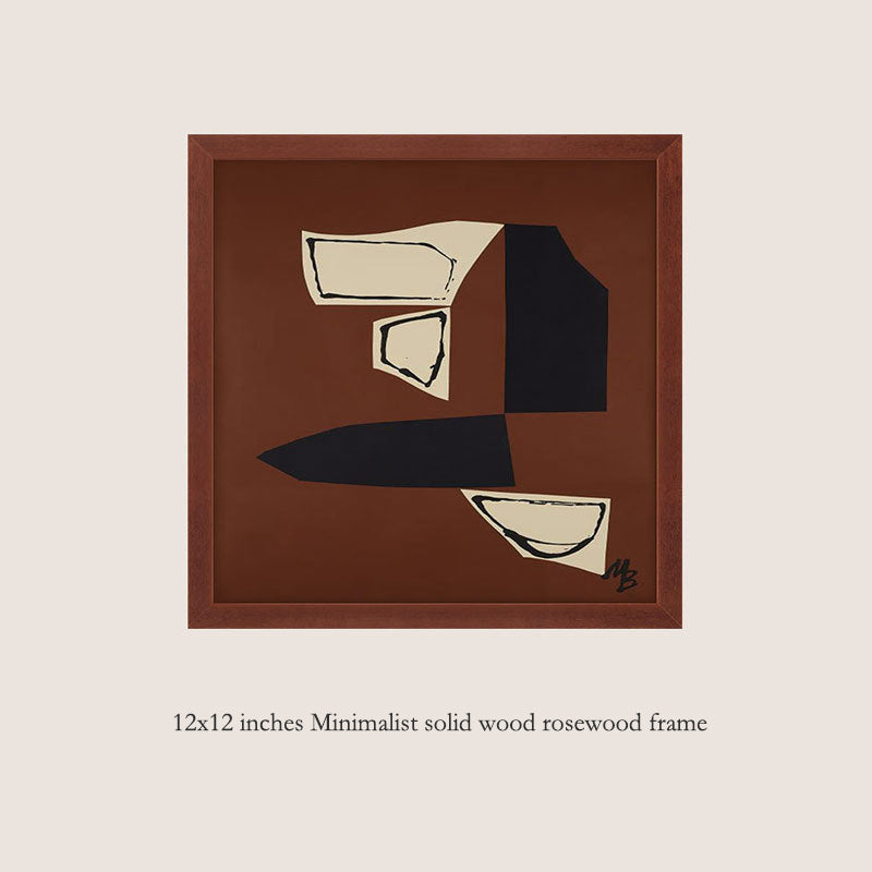 Solid Wood Frame Modern Minimalist Abstract Luxury Art Combination Decorative Painting, Mid-Century Modern Style Living Room Sofa Background, Restaurant Fireplace Wall Art