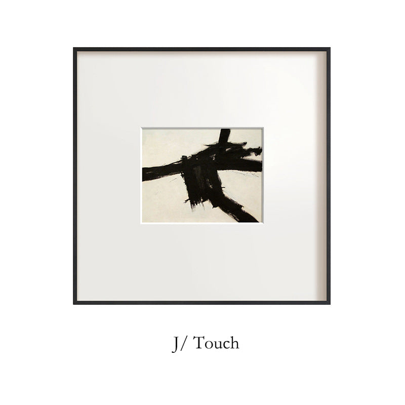 Scandinavian Minimalist Abstract Wall Art - Wabi-Sabi Black and White Brushstroke Painting, Nordic Line Art for Dining Room & Living Room, Zen Inspired Oriental Canvas, Curated Gallery Ready Fine Art Print