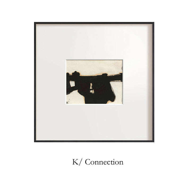 Scandinavian Minimalist Abstract Wall Art - Wabi-Sabi Black and White Brushstroke Painting, Nordic Line Art for Dining Room & Living Room, Zen Inspired Oriental Canvas, Curated Gallery Ready Fine Art Print