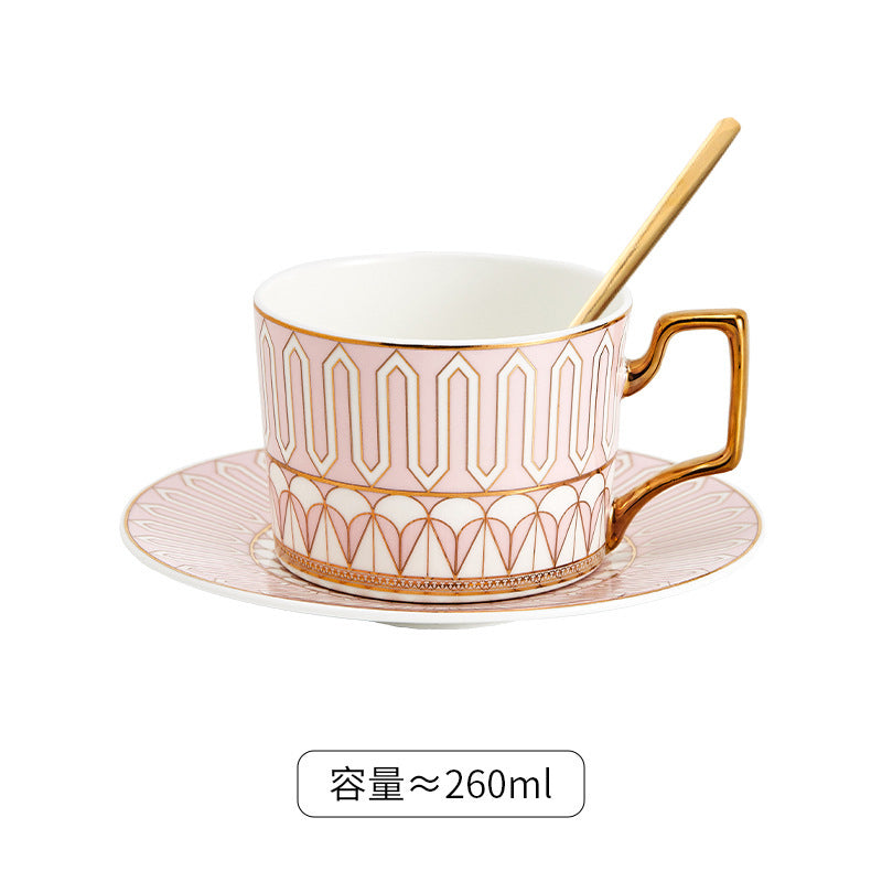 Luxury Ceramic Coffee Mug & Saucer Gift Set, Elegant Couple Cups for New Home Housewarming, Wedding & Christmas Present, Gold Trimmed Bone China Tea Cup Collection